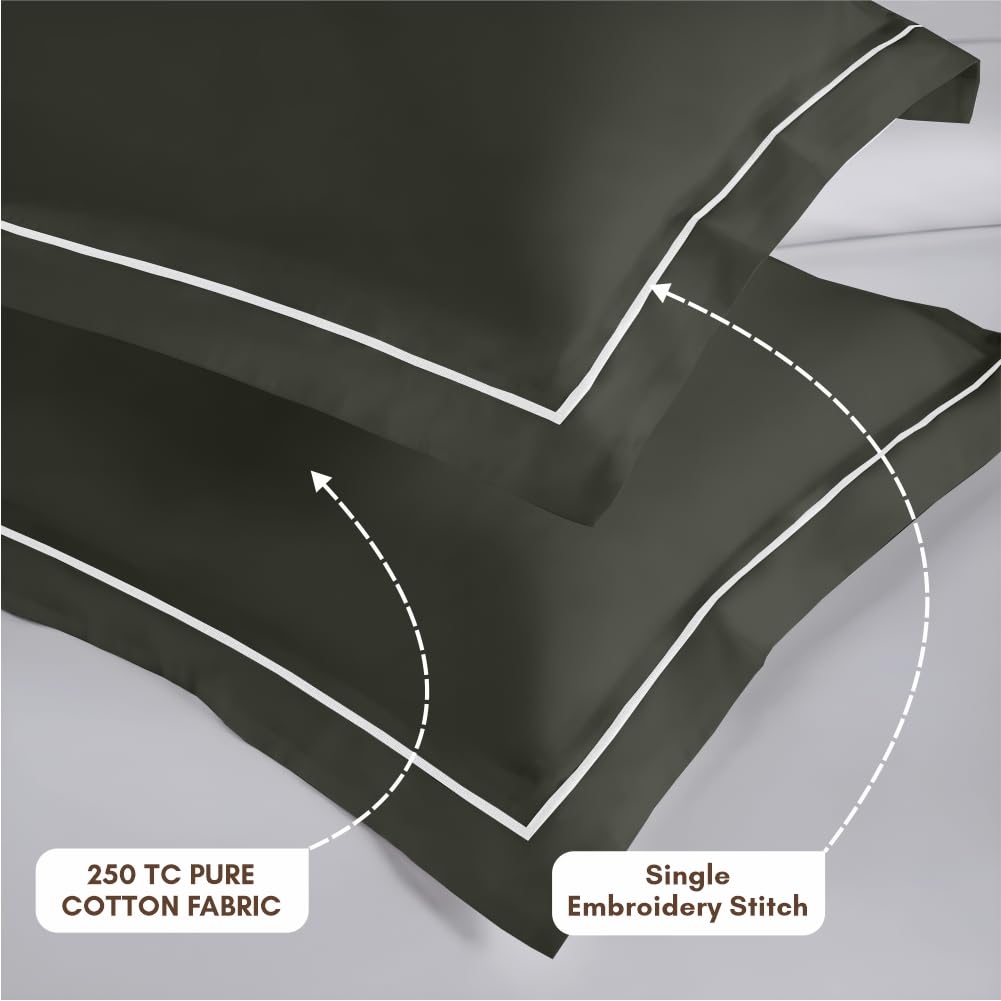 Elegance 250 TC King Bedsheet - Dark Green