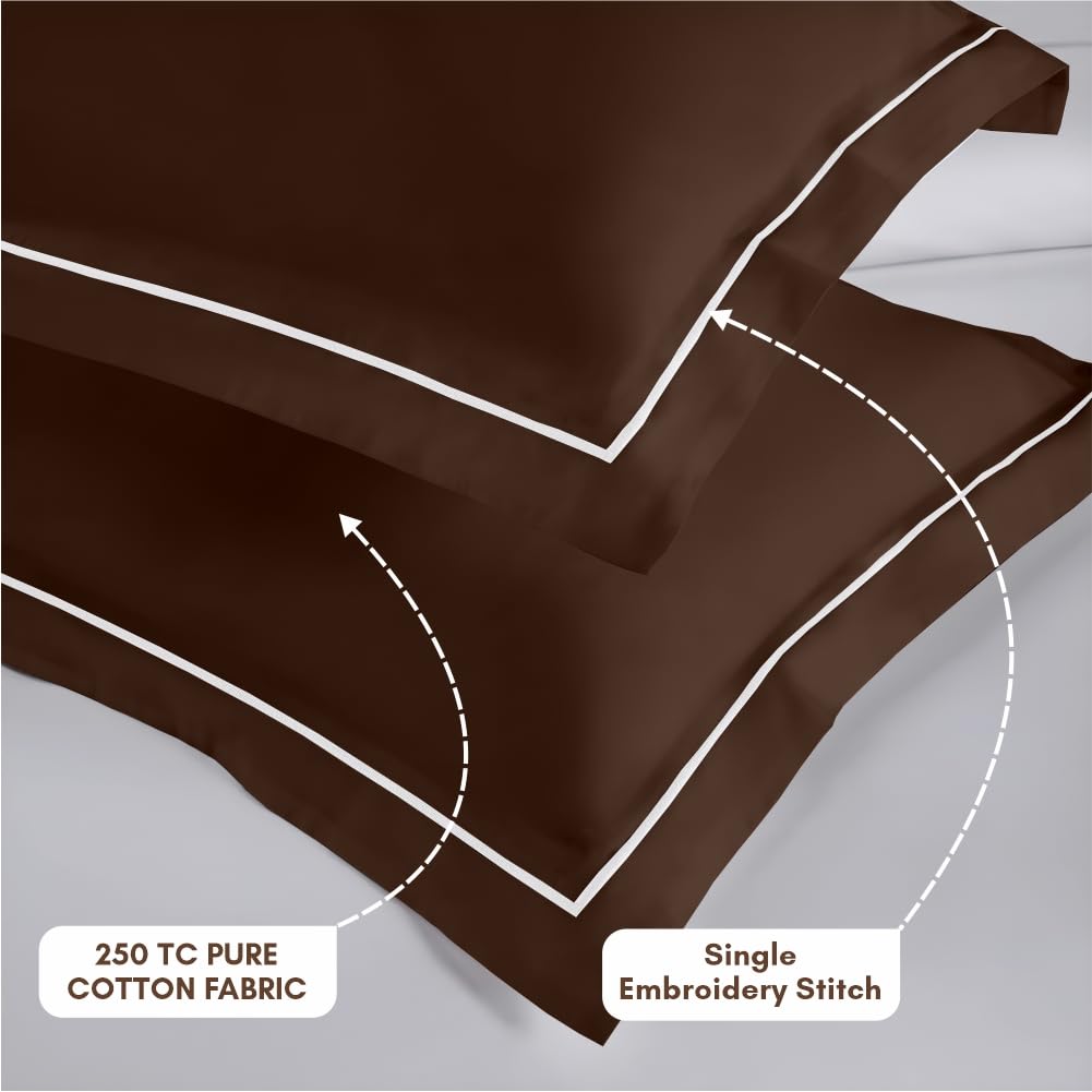 Elegance 250 TC King Bedsheet - Coffee