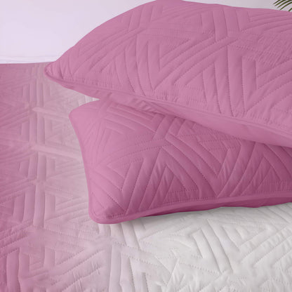 Reversible Shaded Bed Covers for Double Bed - Pink