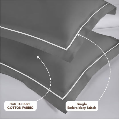 Elegance 250 TC King Bedsheet - Dark Grey