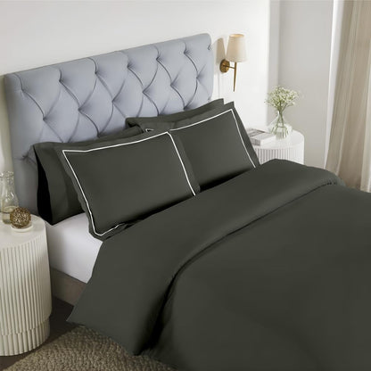 Elegance 250 TC pure cotton king size bedsheet in dark green
