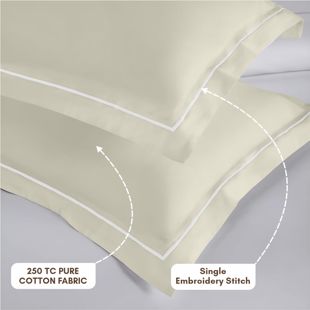 Elegance 250 TC King Bedsheet - Ivory