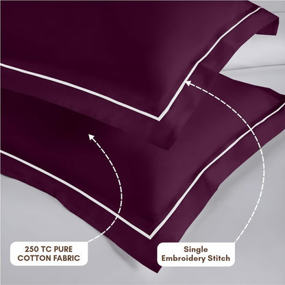 Elegance 250 TC King Bedsheet - Wine