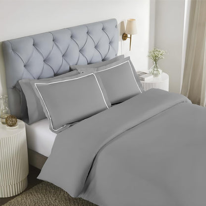 Elegance 250 TC pure cotton king size bedsheet in silver