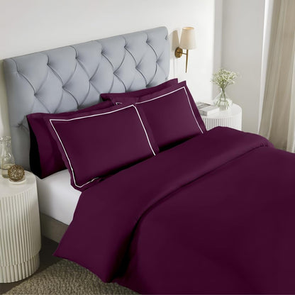 Elegance 250 TC pure cotton king size bedsheet in wine