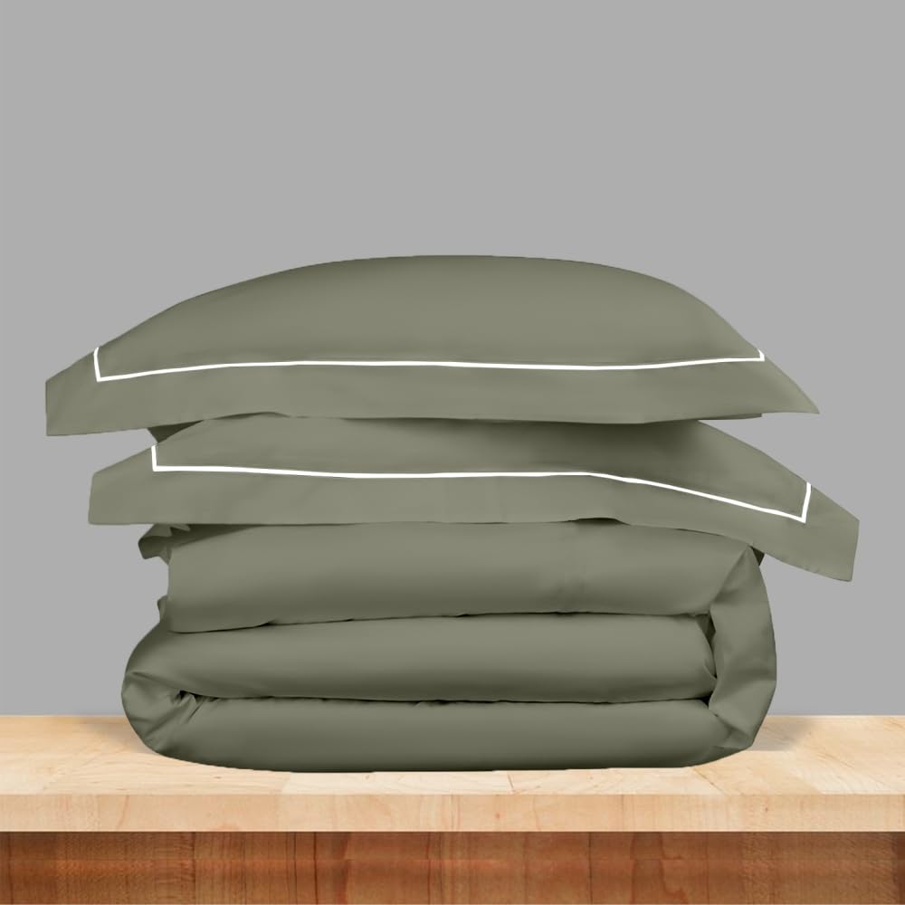 Elegance 250 TC King Bedsheet - Olive Green