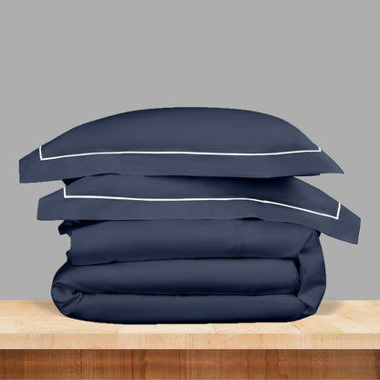 Elegance 250 TC King Bedsheet - Navy Blue