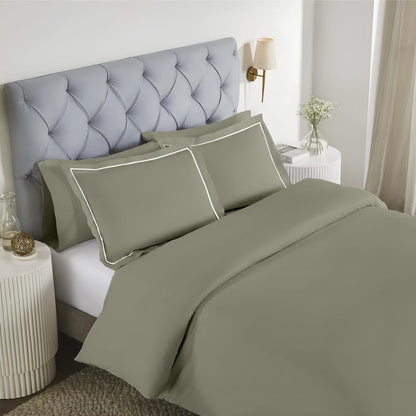 Elegance 250 TC pure cotton king size bedsheet in sage green