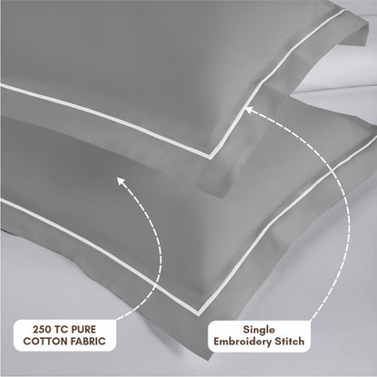 Elegance 250 TC King Bedsheet - Silver