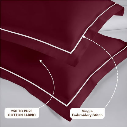 Elegance 250 TC King Bedsheet - Maroon