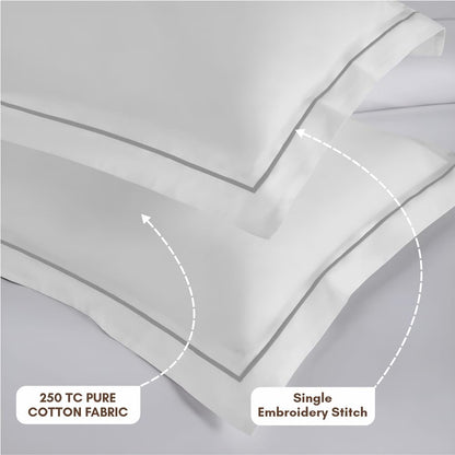 Elegance 250 TC King Bedsheet - White