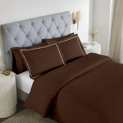 Elegance 250 TC pure cotton king size bedsheet in coffee