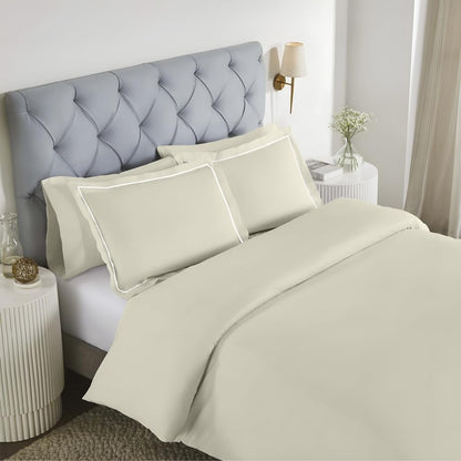 Elegance 250 TC pure cotton king size bedsheet in ivory