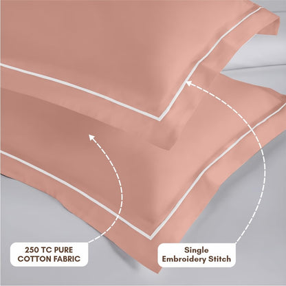 Elegance 250 TC King Bedsheet - Peach