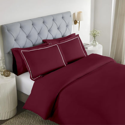 Elegance 250 TC pure cotton king size bedsheet in maroon