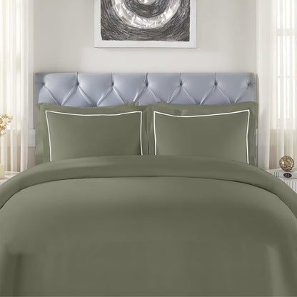 Elegance 250 TC King Bedsheet - Olive Green