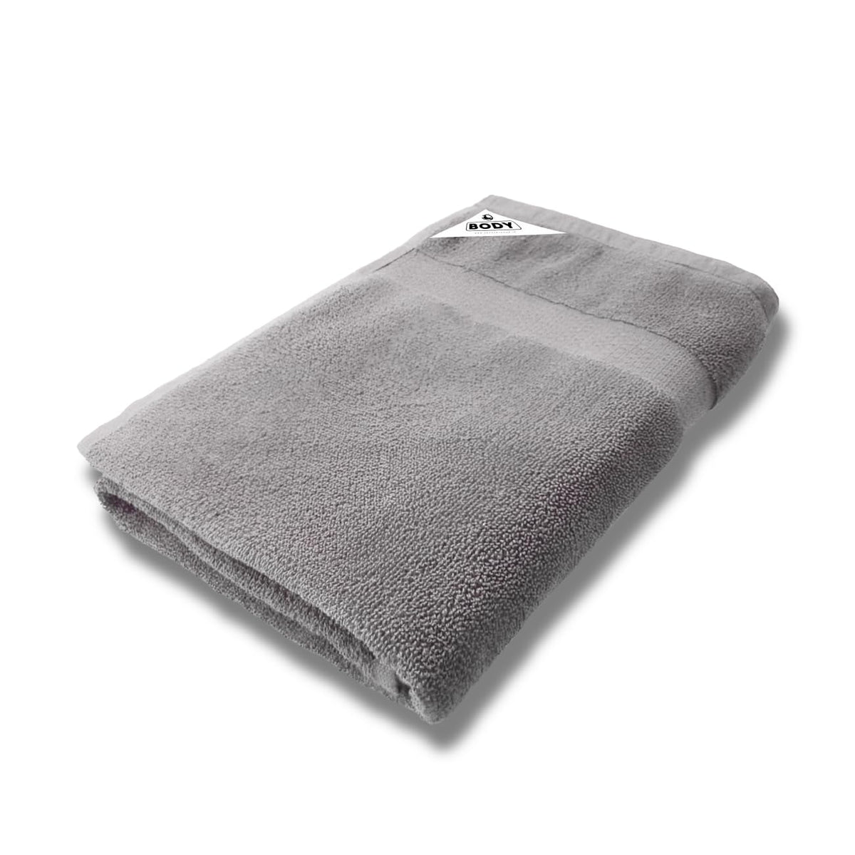 Pure cotton terry bath towel in silver, 29 x 59 inches