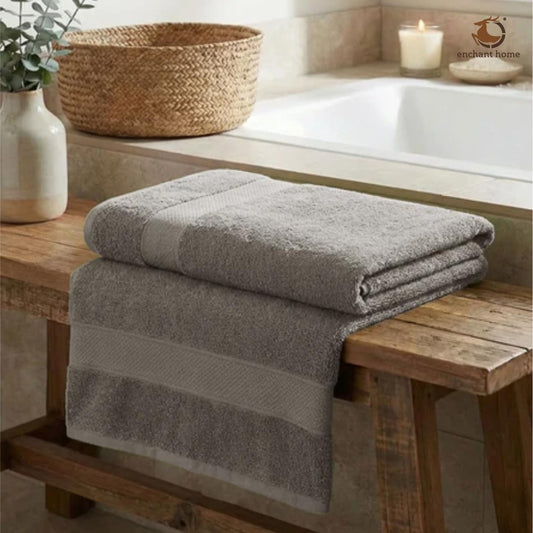 Pure Cotton Terry Bath Towel (29" x 59", Silver)