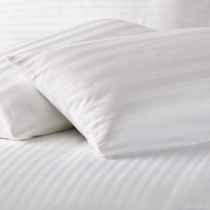210 TC pure cotton bag type satin stripe pillow covers in white