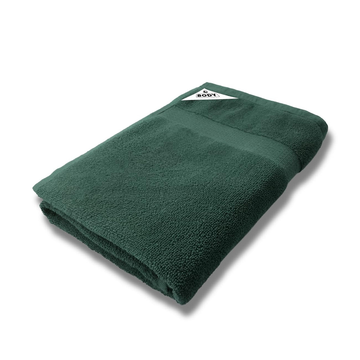 Pure cotton terry bath towel in dark green, 29 x 59 inches