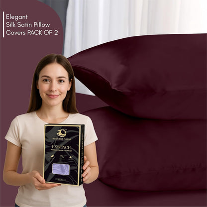 300 TC Art Silk Satin Pillow Cover Set - Velvet