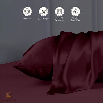 300 TC Art Silk Satin Pillow Cover Set - Velvet