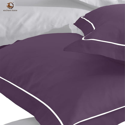 Pure Cotton 300 TC Solid Pillow Cover Set - Plum