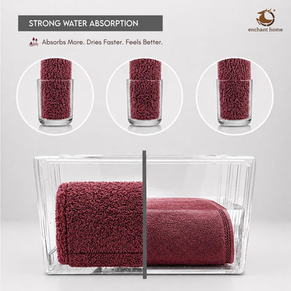 Pure Cotton Terry Bath Towel (29" x 59", Burgundy)