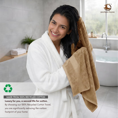 Pure Cotton Terry Bath Towel (29" x 59", Beige)
