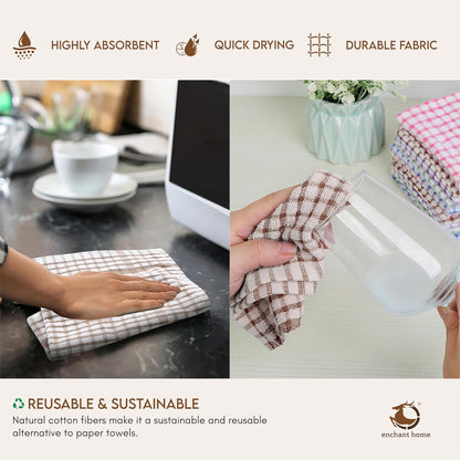 Pure Cotton Kitchen Towel Set (15'' x 23'', Beige)