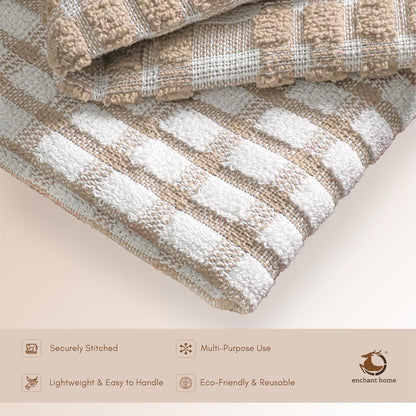 Pure Cotton Kitchen Towel Set (15'' x 23'', Beige)