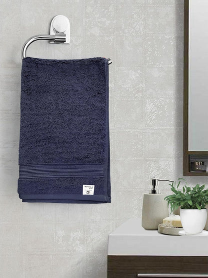Pure Cotton Jacquard Hand Towels - Blue