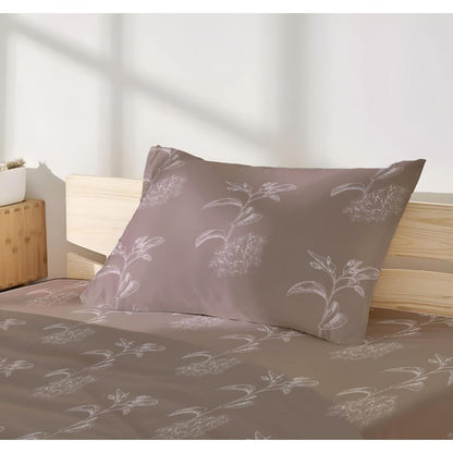Satin Glory 200 TC Pure Cotton Single Bedsheet  - Brown
